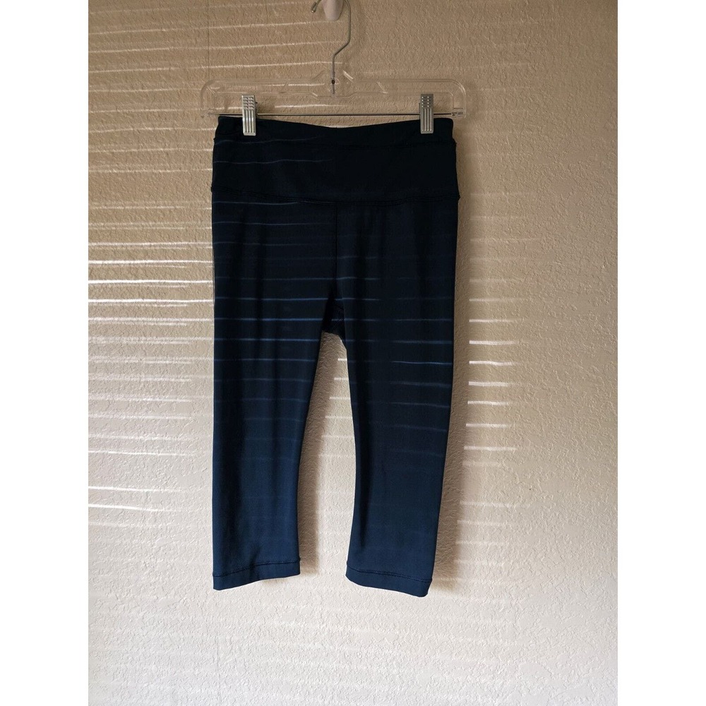 Athleta Teal Green Pull On Accelerate Crop Leggings Small gym yoga running